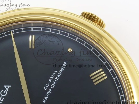 0501 WeatherProof De Ville Power Reserve YG MKF 1:1 Best Edition Black Dial on Black Leather Strap A 7758